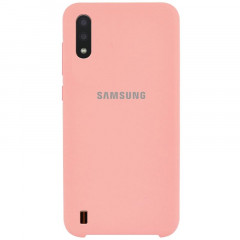 Чехол Silicone cover для Samsung Galaxy A01, розовый