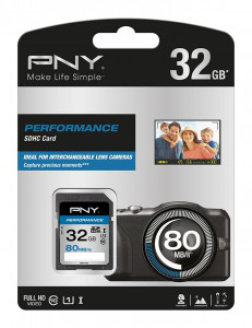 Карта памяти PNY SD 64Gb 80 M/S