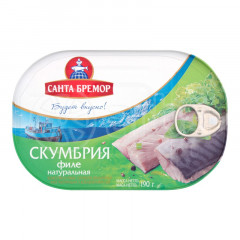 Санта Бремор Скумбрия Филе Натуральная, ж/б ключ 190г
