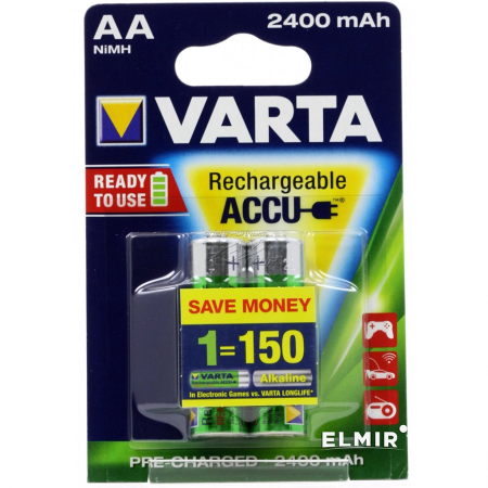 Аккумулятор VARTA POWER ACCU 56756 (AA) 2*BL NI-MH2400 mAh - image 1