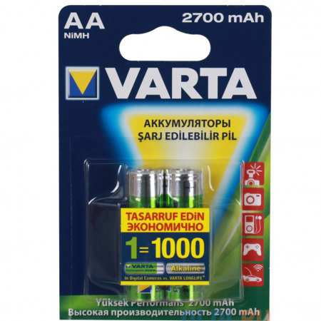 Аккумулятор VARTA PROFESSIONAL ACCU 5706 (AA) 2*BL NI-MH2700 mAh - image 1