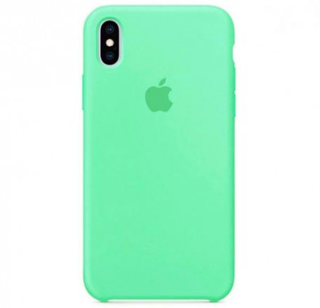 Чехол Silicone Case для iPhone XS Max, зеленого яблока - image 1