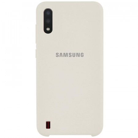 Чехол Silicone cover для Samsung Galaxy A01, белый - image 1