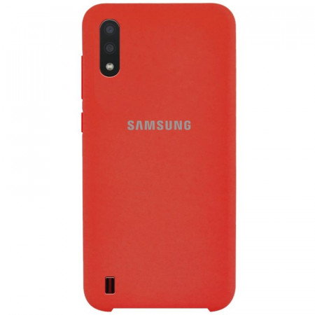 Чехол Silicone cover для Samsung Galaxy A01, красный - image 1
