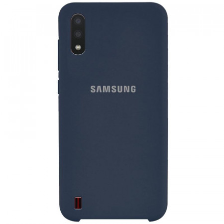 Чехол Silicone cover для Samsung Galaxy A01, темно-синий - image 1