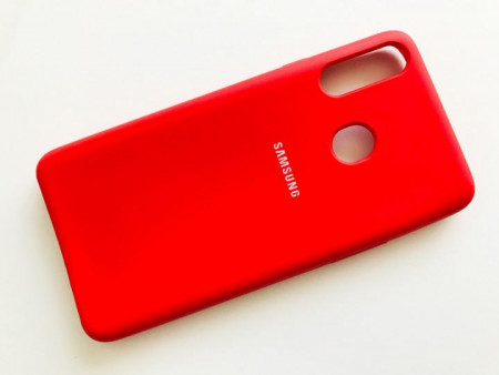 Чехол Silicone cover для Samsung Galaxy A20S, красный - image 1