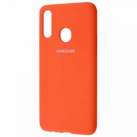 Чехол Silicone cover для Samsung Galaxy A20S, оранжевый - image 1