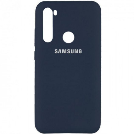 Чехол Silicone cover для Samsung Galaxy A21, темный синий - image 1