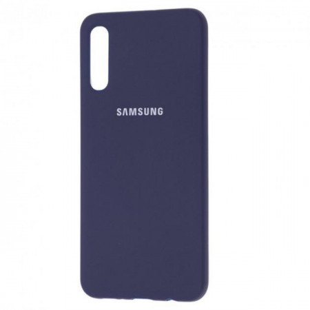 Чехол Silicone cover для Samsung Galaxy A30s, темный синий - image 1