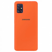 Чехол Silicone cover для Samsung Galaxy A31, оранжевый - image 1
