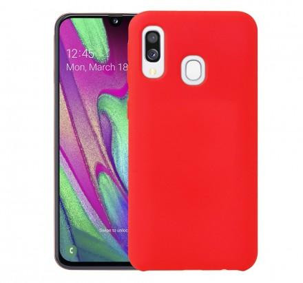 Чехол Silicone cover для Samsung Galaxy A40, красный - image 1