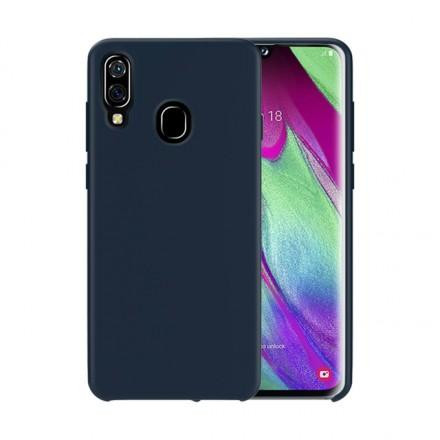 Чехол Silicone cover для Samsung Galaxy A40, тёмно-синий - image 1
