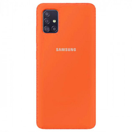 Чехол Silicone cover для Samsung Galaxy A51, оранжевый - image 1