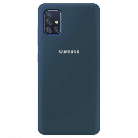 Чехол Silicone cover для Samsung Galaxy A51, темно-синий - image 1