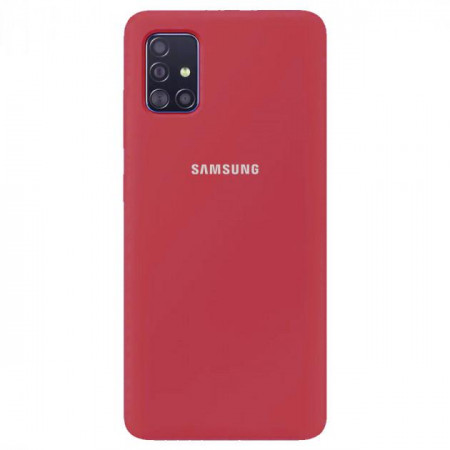 Чехол Silicone cover для Samsung Galaxy A71, малиновый - image 1