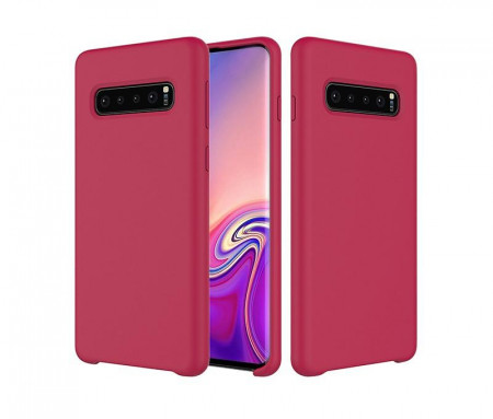 Чехол Silicone cover для Samsung Galaxy S10 Plus, малиновый - image 1
