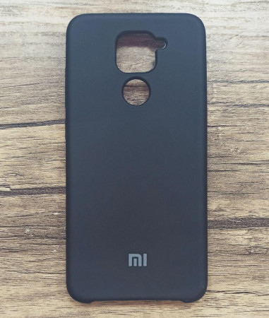 Чехол Silicone cover для Xiaomi Redmi Note 9, черный - image 1