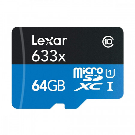 Карта памяти Lexar microSDHC Class 10 UHS Class 1 633x 64GB+SD adapter - image 1