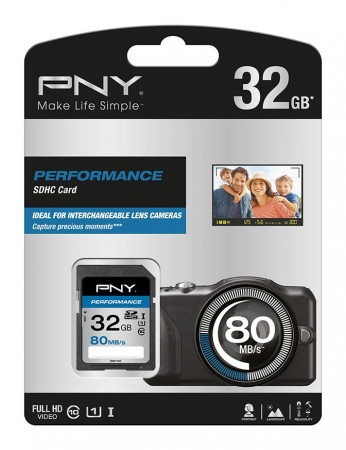 Карта памяти PNY SD 64Gb 80 M/S - image 1
