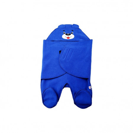 Конверт Kid kid  цвет синий Флискид вышивка мишка для мальчика - image 1