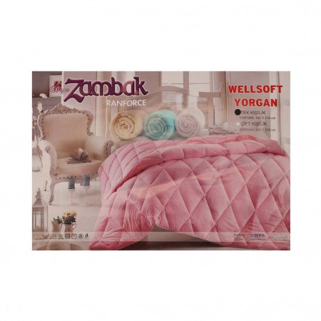 Одеяло ZAMBAK вельсофт светло-розовое - image 4