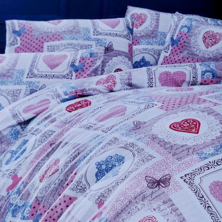 Покрывало стеганое LUX HOME поликоттон розовое Love - image 2