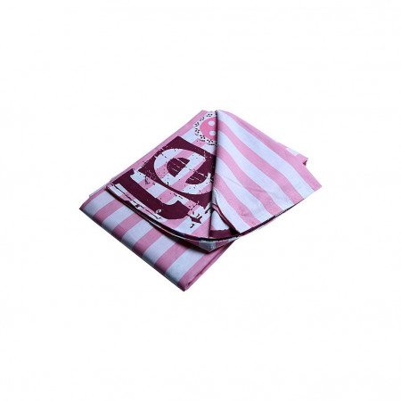 Простыня LUX HOME ранфорс бело-розовая Strip - image 1