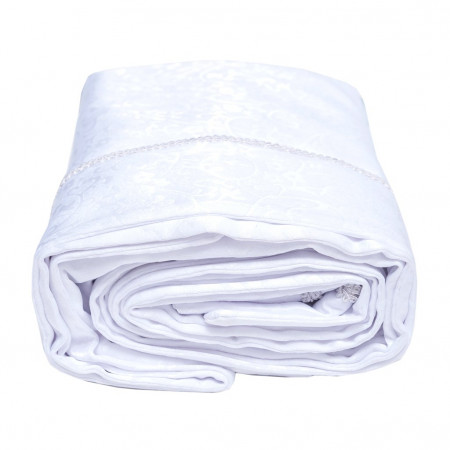 Скатерть Kinli белая с бортами и кисточками - image 2