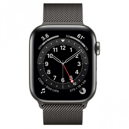 Смарт часы Apple Watch Series 6 GPS + 4G 44mm Stainless Steel Case with Milanese Loop (Black) - image 2