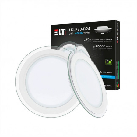 Светильник встраиваемый светодиодный LDLR30-D24-24-6000-White, 24Вт, 220В, 6000К ELT - image 1