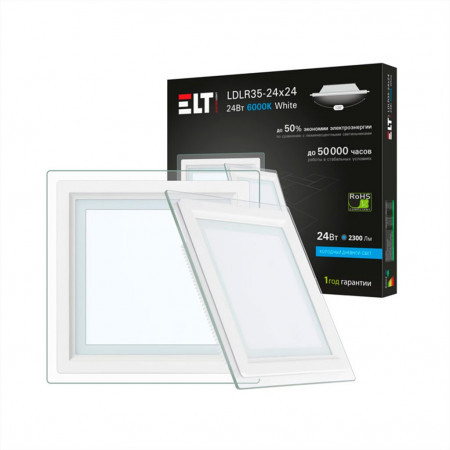 Светильник встраиваемый светодиодный LDLR35-D24х24-24-6000-White, 24Вт, 220В, 6000К ELT - image 1