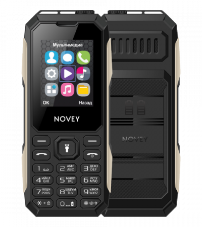 Телефон Novey T100 Tank Black-Gold, Black-Silver - image 1