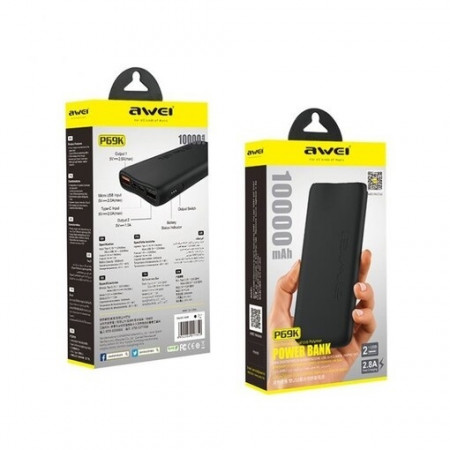 Внешний аккумулятор Awei P69K 10000 mAh - image 1