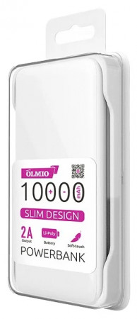 Внешний аккумулятор OLMIO Slim 10000mAh белый 038715 - image 1
