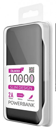 Внешний аккумулятор OLMIO Slim 10000mAh черный 038705 - image 1