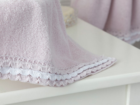 ВОЛНОВЫЕ ПОЛОТЕНЦА ВЯЗАНЫЕ НА 1 КРЮЧКЕ 30Х45 СМ СВЕТЛО-Сирень - image 2