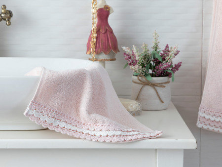 ВОЛНОВЫЕ ПОЛОТЕНЦЫ НА 1 КРЮЧКЕ, 30X45 СМ, РОЗОВЫЙ ПОРОШОК - image 1
