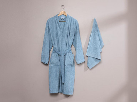 Халат Plain S-M и Полотенце 50х90 см - image 1